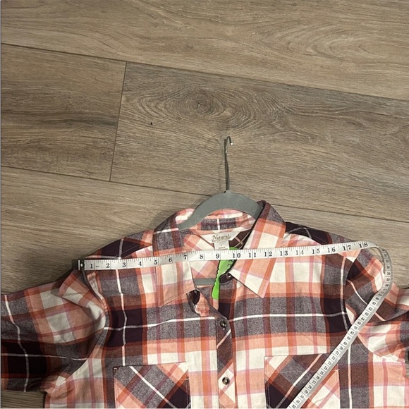 NWT Natural Reflections Vibrant Plaid Button Down Shirt Size L - Picture 6 of 8